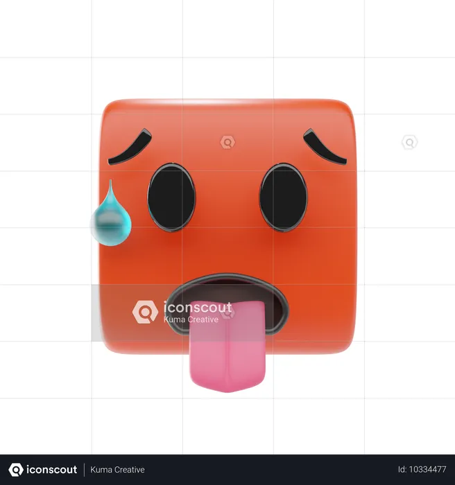 Emoji visage chaud Emoji 3D Icon