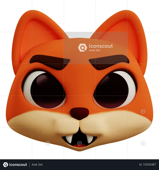 Emoji wütender Fuchs Emoji 3D Icon