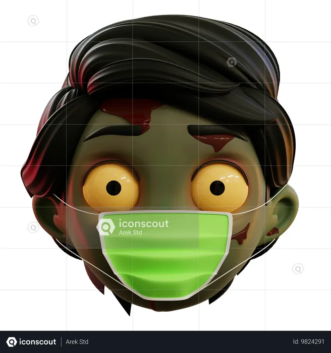 Emoji-Zombie hat Grippe Emoji 3D Icon