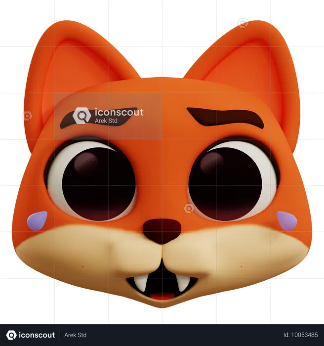 Emoji de zorro gracioso riendo a carcajadas Emoji 3D Icon