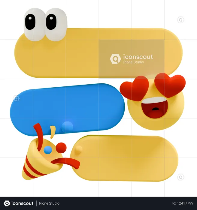 Emojis fofos e festa  3D Icon