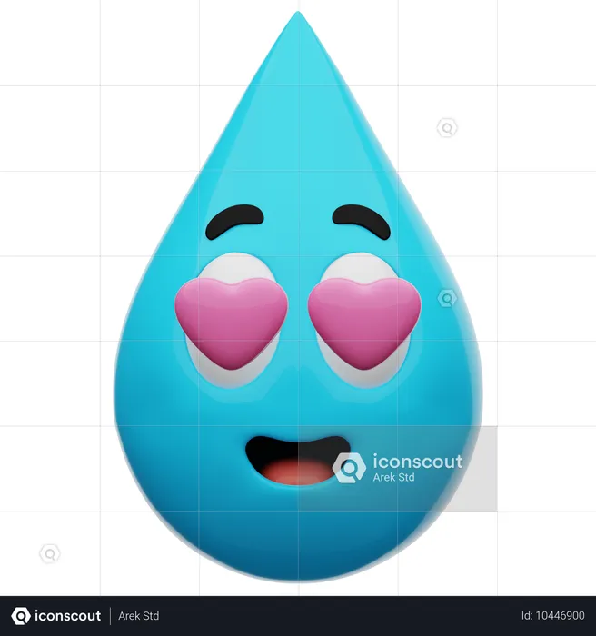 Emoticon de amor de água Emoji 3D Icon