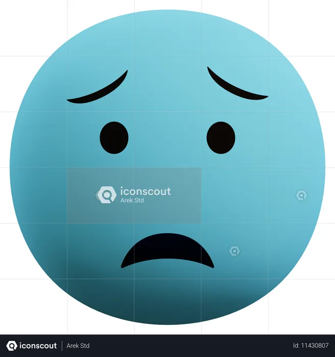 Emoticon ansioso Emoji 3D Icon