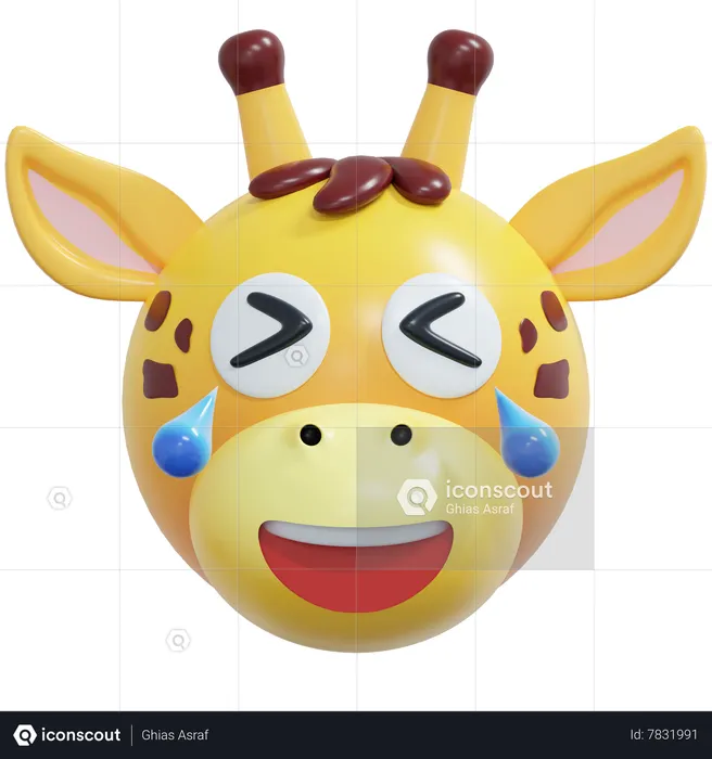 Monte de emoticon de girafa rindo Emoji 3D Icon