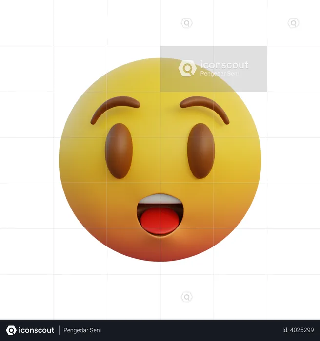 Emoticon expression very enthusiastic face Emoji 3D Illustration