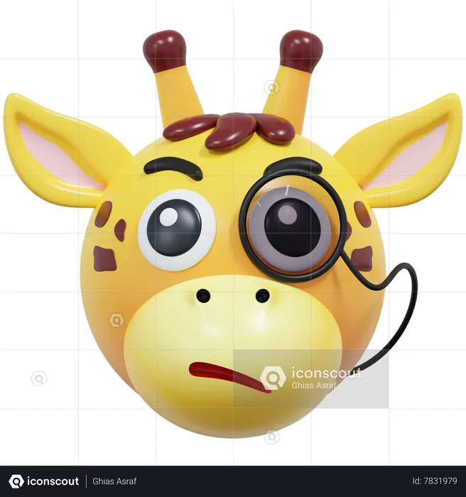 Emoticon suspeito de girafa Emoji 3D Icon