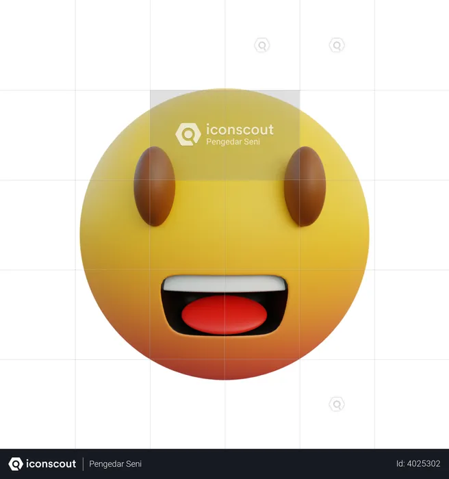 Emoticon glücklicher Ausdruck mit großen Augen Emoji 3D Emoji