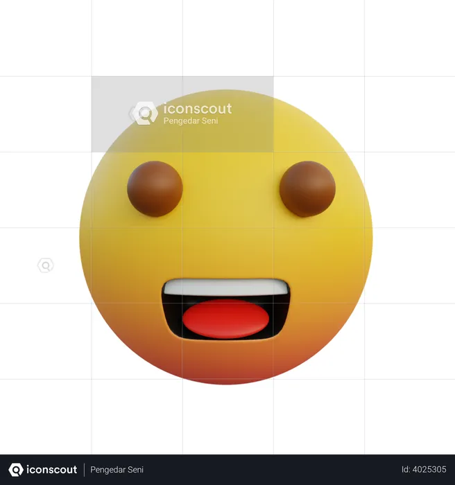 Emoticon happy or happy expression Emoji 3D Illustration