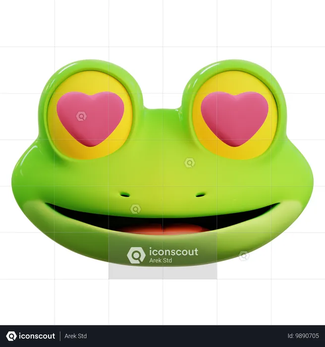 Emoticon de sapo apaixonado Emoji 3D Icon