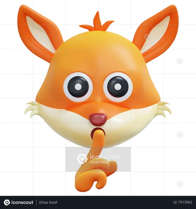 Emoticon de zorro tranquilo Emoji 3D Icon