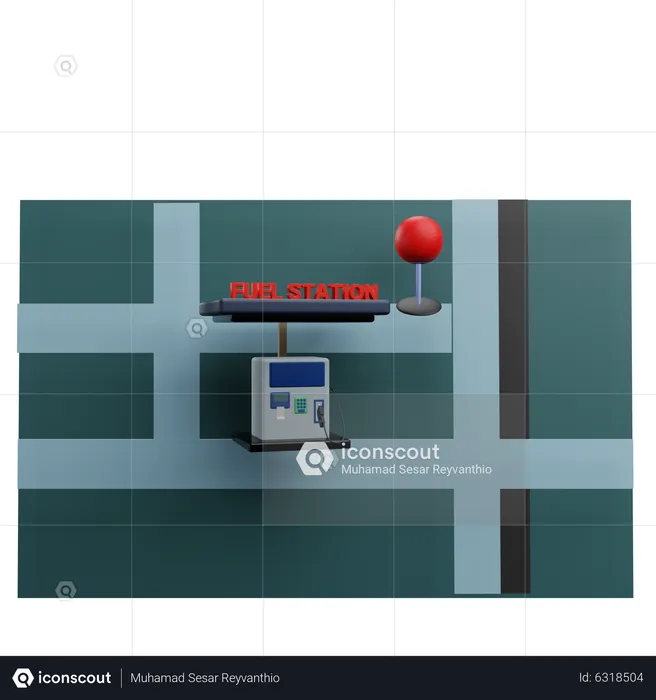 Emplacement de la station-service  3D Icon