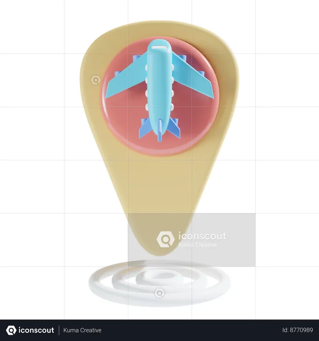 Emplacement de l'aéroport  3D Icon