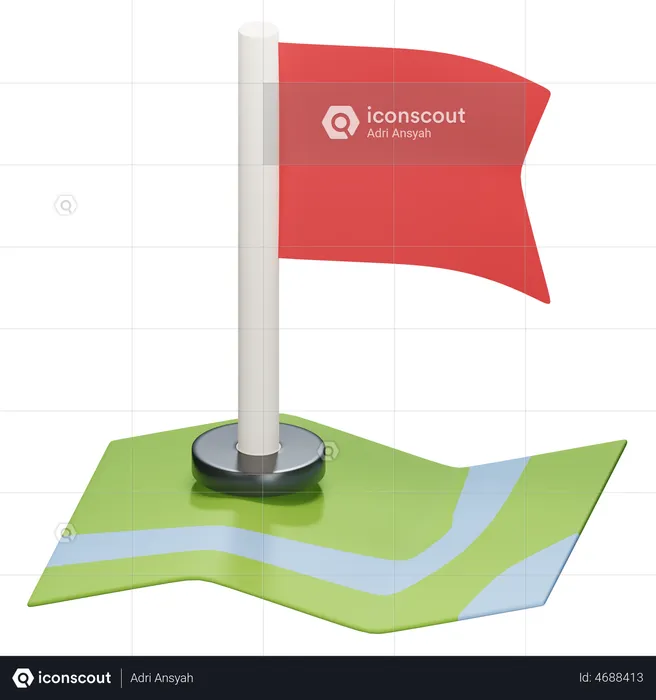 Drapeau de localisation  3D Illustration