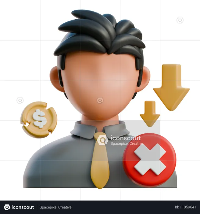 Employé licencié  3D Icon