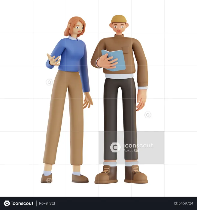 Employee doing discussion  3D Illustration