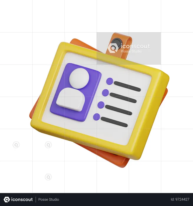 직원 신분증  3D Icon