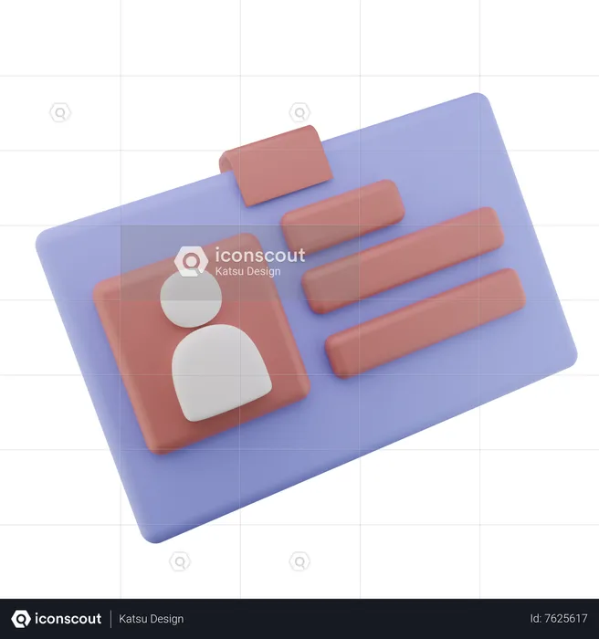 Employee ID card - 3D Icon  3D Icon