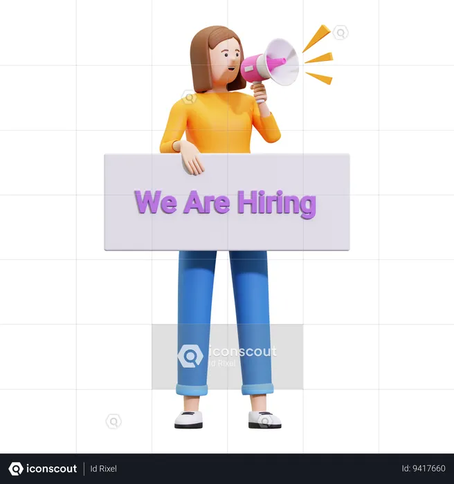 Employee Recruitment Announcement  3D Illustration