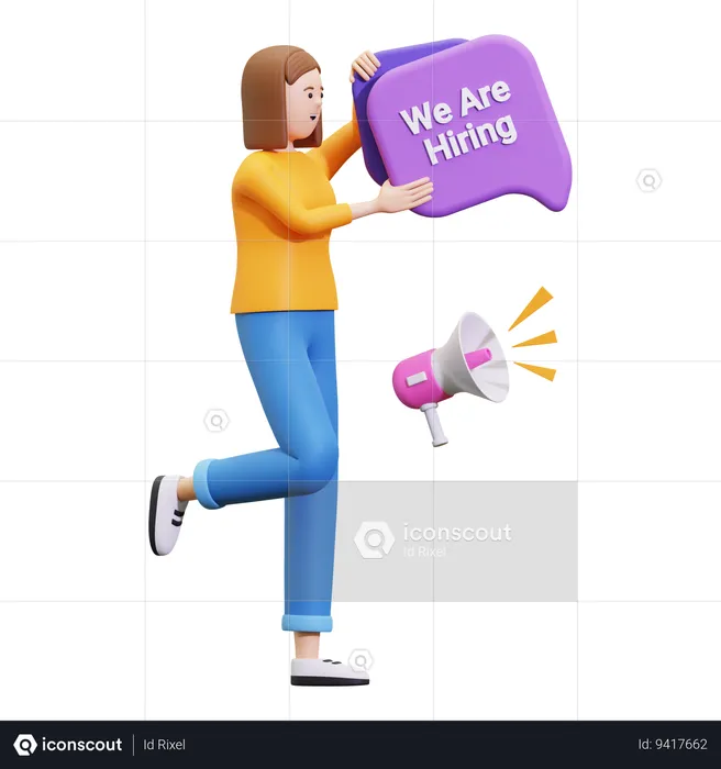 Employee Recruitment Announcement  3D Illustration