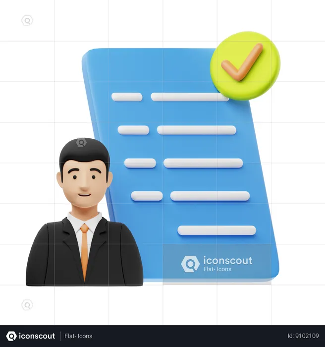 Employee Resume  3D Icon