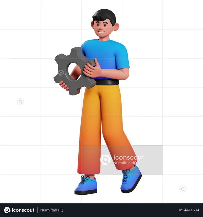 Employee with business strategy  3D Illustration