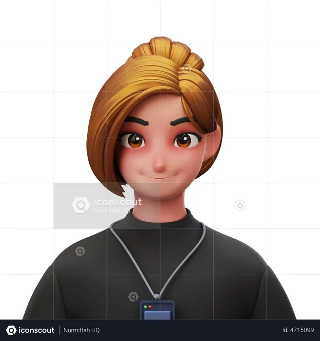 Employee Woman  3D Illustration