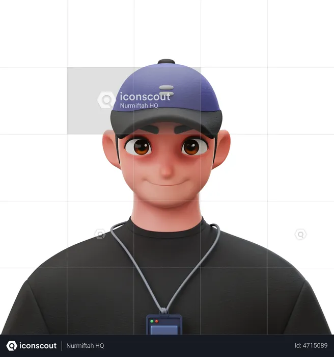 Employee Young Man  3D Illustration