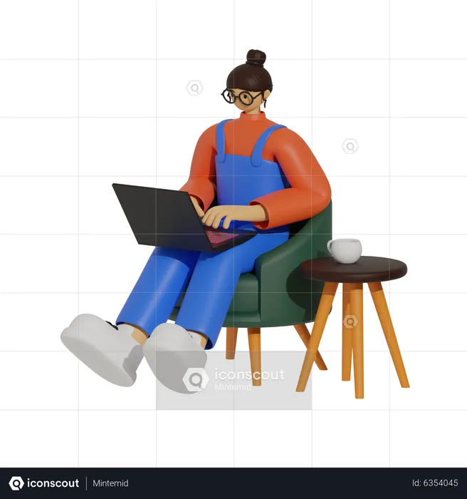 Empowering the Sofa-Bound Employee  3D Illustration