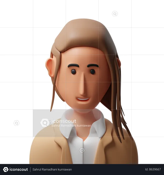 Avatar de empresária  3D Icon