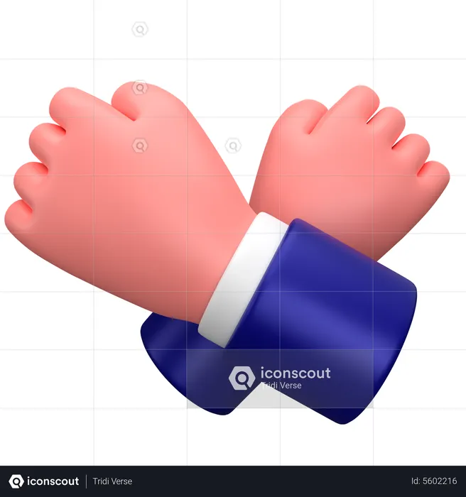 Empresário cruzou o braço ou parou o sinal de gesto de mãos  3D Icon