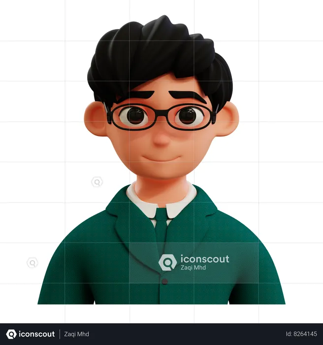 Hombre de negocios con gafas  3D Icon