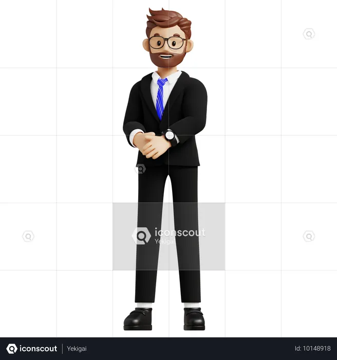 Empresário dando pose formal  3D Illustration