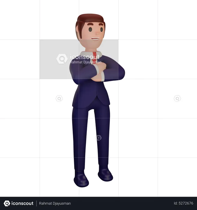 Hombre de negocios de pie  3D Illustration