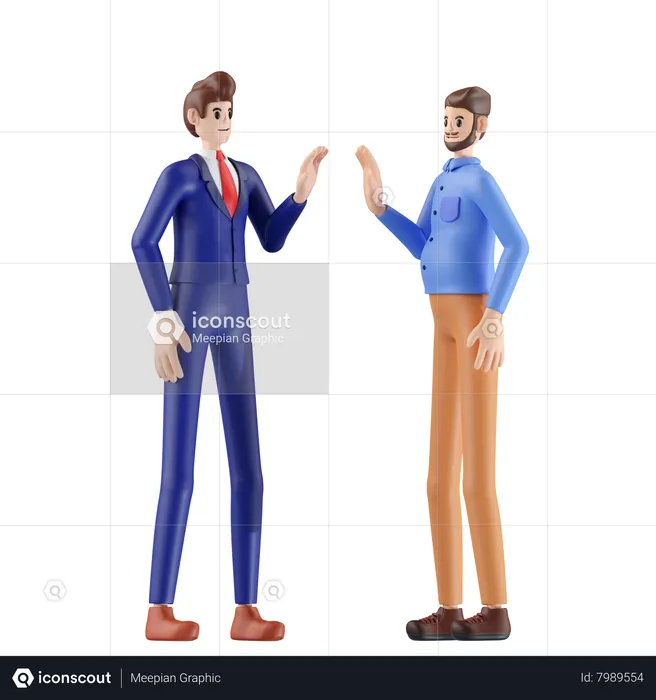 Negócio de sucesso do empresário com o empresário  3D Illustration