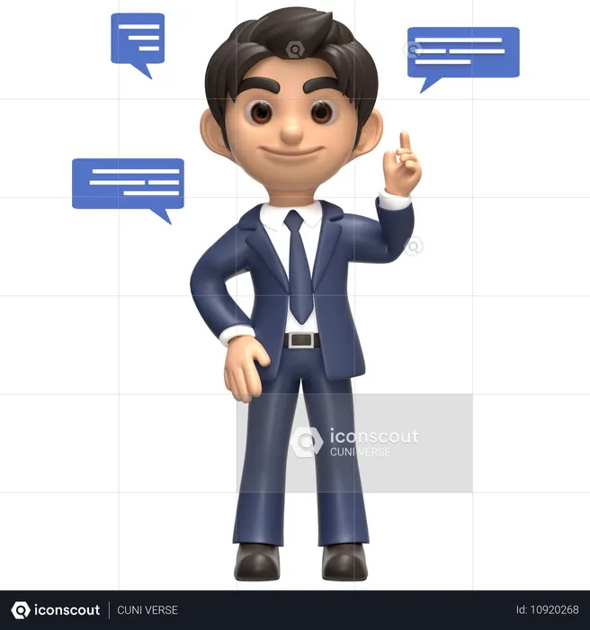 Empresário obtém uma conversão  3D Illustration