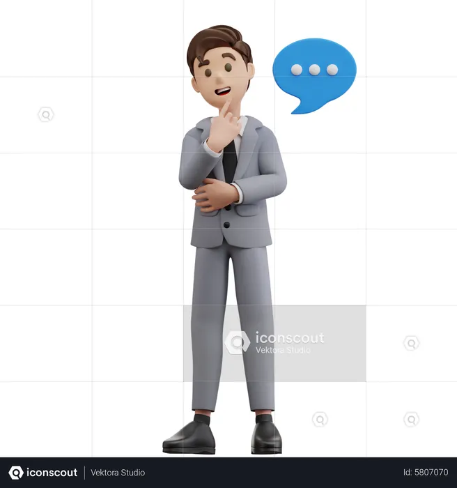 Ideas de pensamiento de empresario  3D Illustration