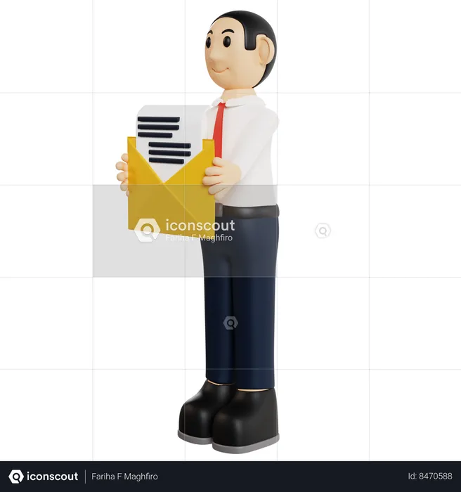 Empresario profesional con mensaje  3D Illustration