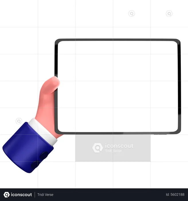 Empresário, segurando a mão de um gesto com a mão do dispositivo gadget  3D Icon