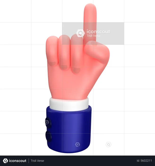 Empresario apuntando hacia arriba gesto con la mano  3D Icon