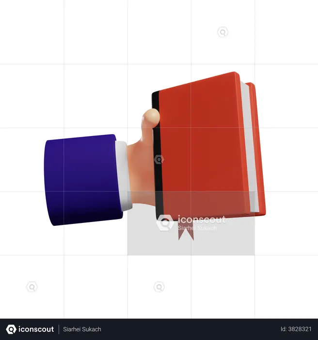 Empresario sosteniendo un libro de planificación diaria  3D Icon
