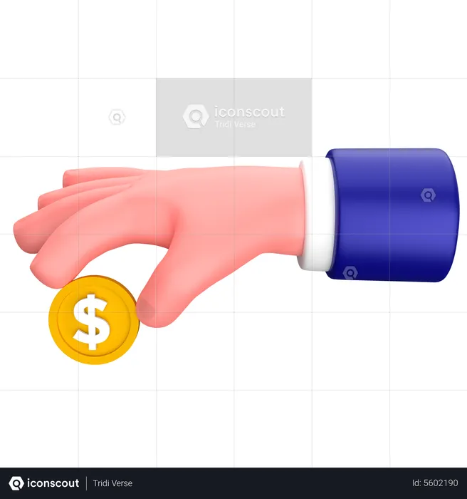 Empresario sosteniendo o dando gesto de moneda  3D Icon