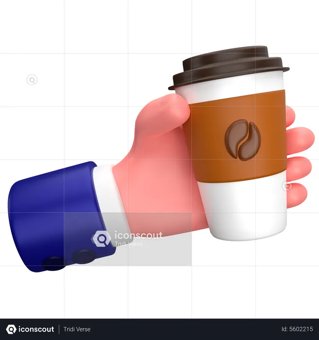 Empresario sosteniendo un gesto de taza de café  3D Icon