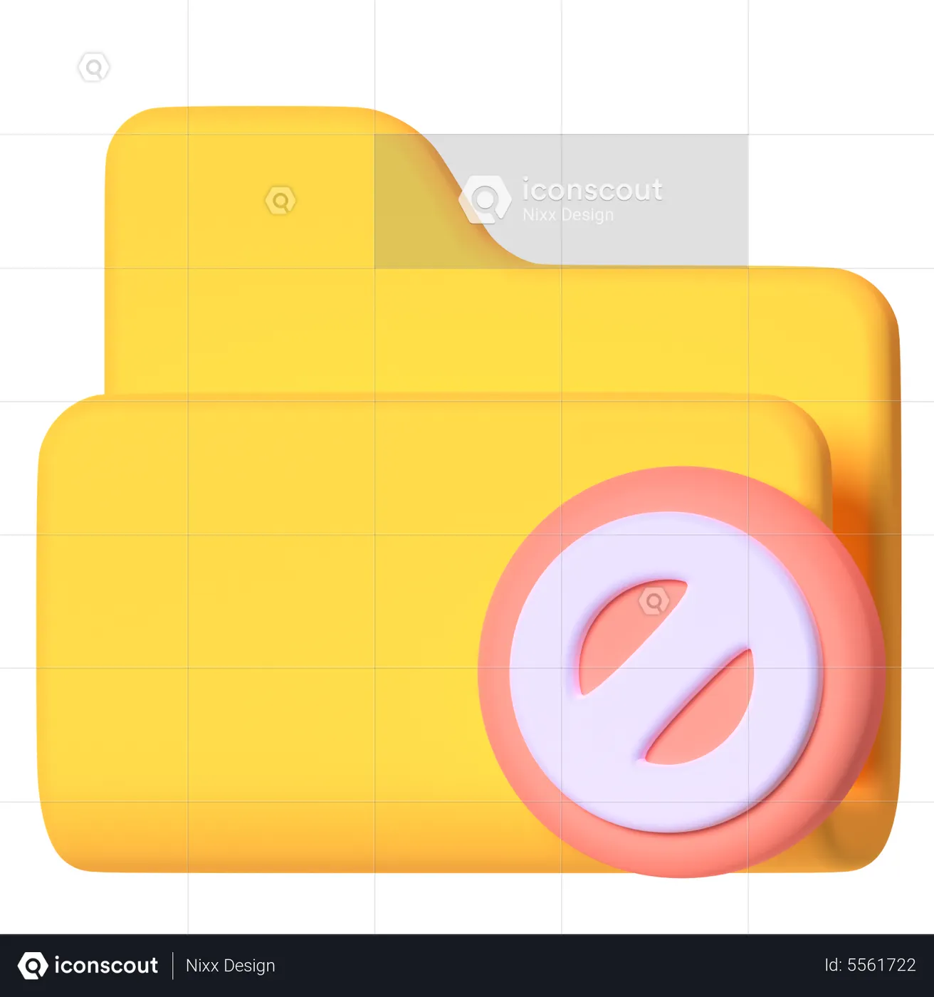 Empty Folder 3D Icon download in PNG, OBJ or Blend format