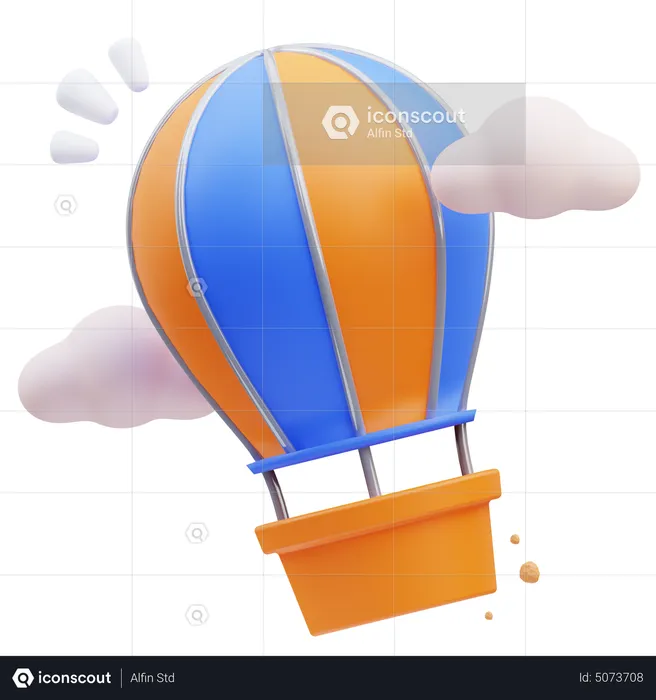 Empty Hot Air Balloon  3D Icon