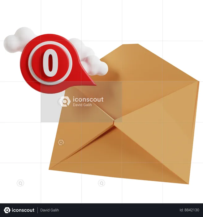 Empty Inbox State  3D Icon
