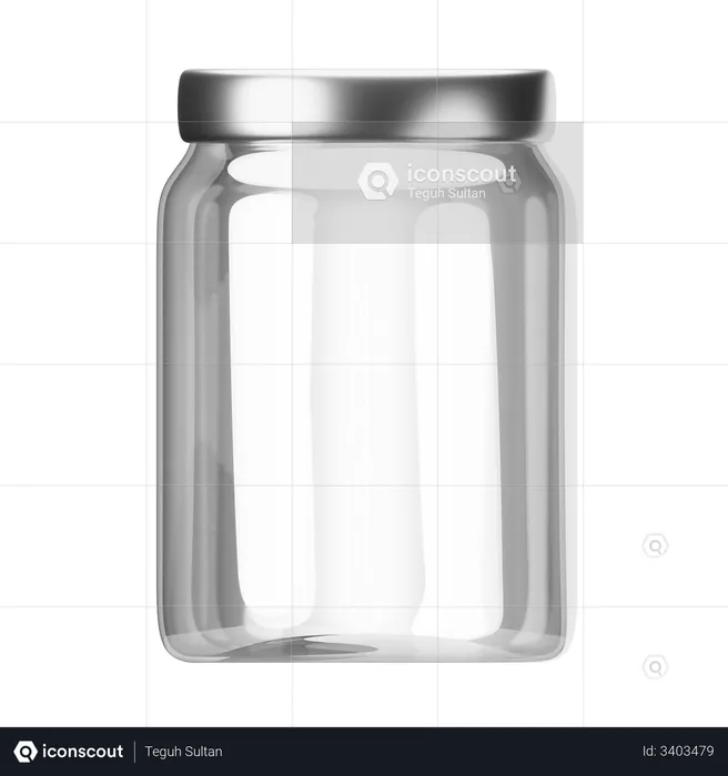 Empty Jar  3D Illustration