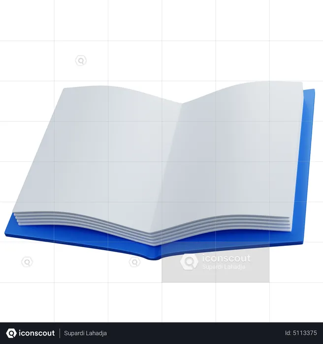 Empty Open Book  3D Icon