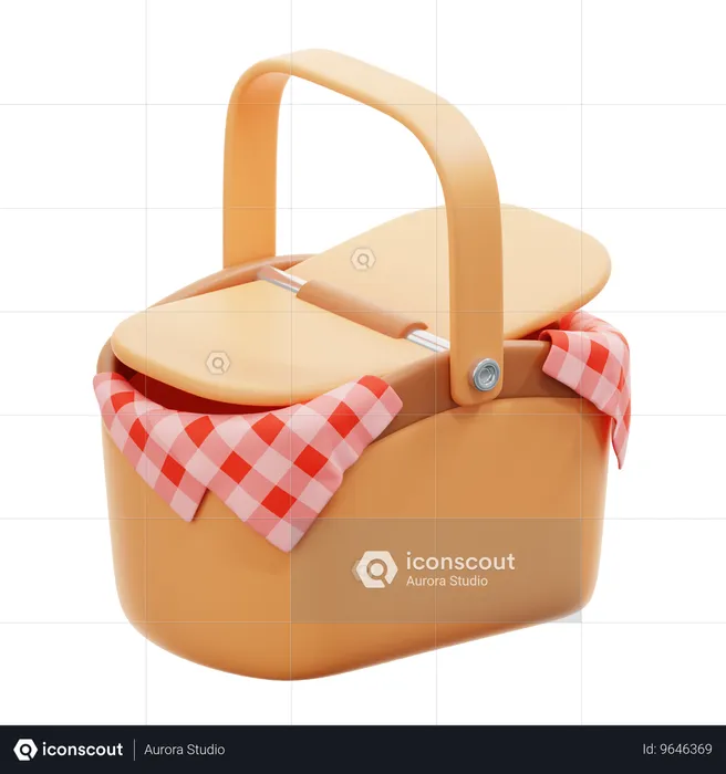 Empty Picnic Basket  3D Icon