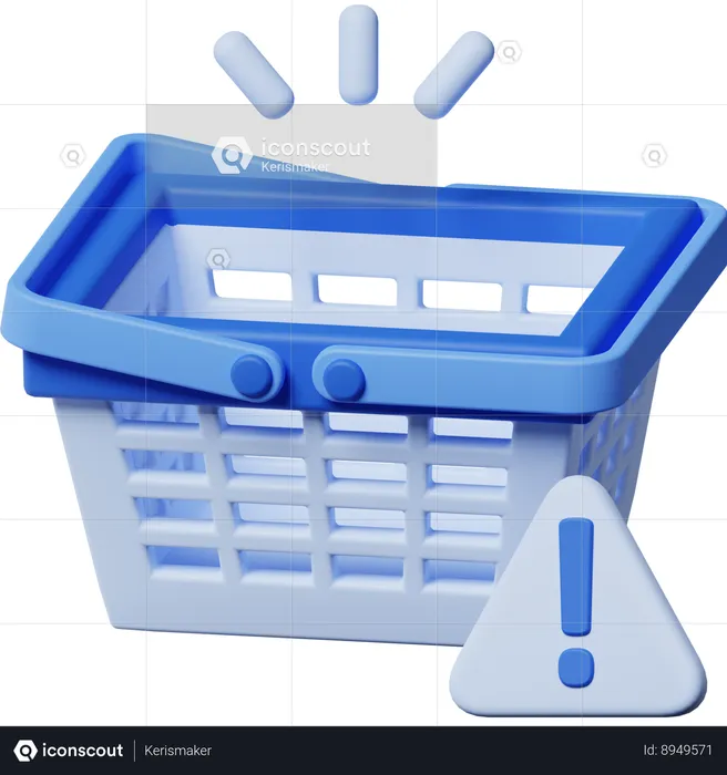 Empty Shopping Basket  3D Icon