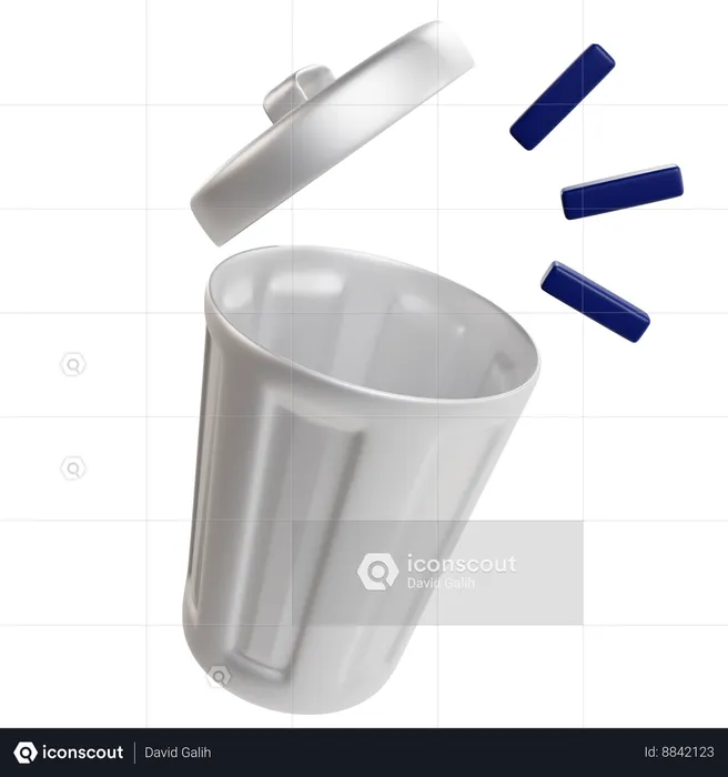 Empty Trash Disposal Concept  3D Icon